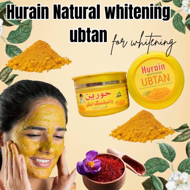 🌿 Hurain Natural Skin Whitening Ubtan – Traditional Glow with Natural Purity.